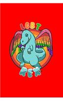 Lgbt Rex: Lined Journal - LGBT Rex Funny Rainbow Flag Dinosaur Gay Pride Gift - Red Ruled Diary, Prayer, Gratitude, Writing, Travel, Notebook For Men Women - 