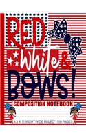 Red White & Bows Composition Notebook