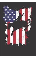 Notebook: Vintage 4th Of July USA Flag Rodeo Cowboy Horse Rider College Ruled 6x9 120 Pages