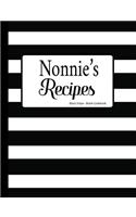 Nonnie's Recipes Black Stripe Blank Cookbook