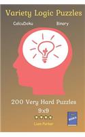 Variety Logic Puzzles - CalcuDoku, Binary 200 Very Hard Puzzles 9x9 Book 8