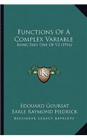 Functions of a Complex Variable: Being Part One of V2 (1916)