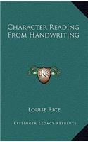 Character Reading from Handwriting