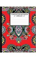 Unruled Composition Notebook 8" x 10". Ukrainian Oriental Design.