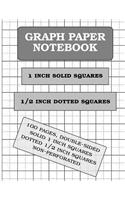 Graph Paper Notebook: 1 and 0.5 Inch squares (100 pages)