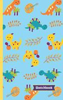 Dinosaur Sketchbook: Dinosaur Gifts, Blank Paper Sketch Book Large Notebook for Doodling, Drawing or Sketching 8.5" x 11"
