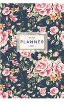 Weekly Planner 2020: Pretty Floral Flower Print - 6x9 in - 2020 Calendar Organizer with Bonus Dotted Grid Pages + Inspirational Quotes + To-Do Lists