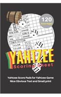 Yahtzee Scoring Sheet