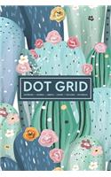 Dot Grid Notebook - Journal- Libreta - Cahier - Taccuino - Notizbuch: 110 Dotted Pages of Bullets for Journaling, Note Taking or to Create Your Own Planner, Organizer or Diary: Cactus Art in Greens 043-4