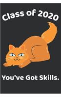 Class of 2020 You've Got Skills.: College Ruled Composition Notebook for Seniors, Graduation Gift, Cute Sassy Orange Cat Motif, Lined Journal Blank Pages Homeschool Workbook for Stud