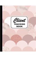 Client Tracking Book: Client Profile Tracking Log Book, Area for personal notes on products, services, date, time, and Index Page Rose Gold Abstract Pattern Cover(1 Vol.)