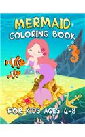 Mermaid Coloring Book for Kids Ages 4-8