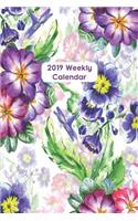 2019 Weekly Calendar: Watercolor Violets