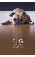 Pug Dot Grid Journal: Blank Dotted Grid Pug Dog Journal: Pug on Floor