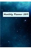 Monthly Planner 2019: Calendar Schedule Agenda Organizer Blue Sky Planner January to December 2019 Journal Notebook (6x 9) Smart Size