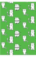 Bullet Journal Notebook for Cat Lovers Sketchy Cats Pattern 9: 112 Page Numbered Dot Grid Bullet Journal with Index Pages and Key Pages in Portable 6 X 9 Size.