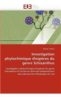 Investigation phytochimique d''espèces du genre schizanthus