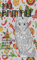 Libri da colorare per adulti per matite e pennarelli - Grande stampa - 100 Animali