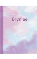 Brynlee: Personalized Composition Notebook - College Ruled (Lined) Exercise Book for School Notes, Assignments, Homework, Essay Writing. Pink Blue Purple Cov