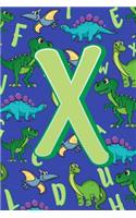 X: Dinosaur Alphabet Practice Writing Book for Kids