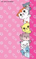 Dot Grid Notebook: Kawaii Cats Peeking Pink Dotted Journal and Planner, Pretty Dot Notebook and Organizer for Unique and Creative Calendars, To-Do Lists, Drawings, Hab