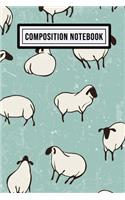 Sheep Wide Ruled Composition Notebook