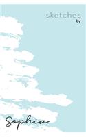 Sketches By Sophia: Personalized Teal Doodle Sketchbook (6 x 9 inch) with 110 blank dot grid pages inside - Perfect gift for artistic and creative people