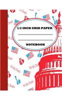 1/2 Inch Grid Paper Notebook