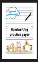 Handwrinting Practice Paper For KIds: Enjoy Letter Tracing. 200 Blank Pages of High-Quality Handwriting Practice Paper with Dotted Lines