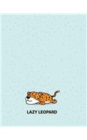 Lazy leopard: Lazy leopard on blue cover and Dot Graph Line Sketch pages, Extra large (8.5 x 11) inches, 110 pages, White paper, Sketch, Draw and Paint