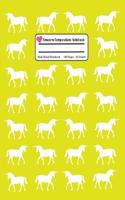 Unicorn Composition Notebook: Lemon Yellow Wide Ruled, Student Teachers School Kids, 100 Pages, 7.44x9.69, Writing Journal