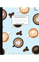Composition Notebook: Coffee Wide Ruled 100 Pages Blank Lined Cute Notebooks for Girls Teens Kids