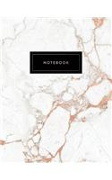 Notebook: Marble and Rose Gold with Gold Lettering 150 - 7mm Lined Pages ( College-Ruled ) A4 Size ( 8.5 X 11 )(1 Marble and Gold)