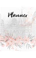Planner: Undated Weekly Monthly Journal Appointment Organizer Notebook No Date City Scene Floral Flowers