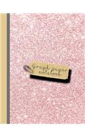 Graph Paper Notebook: Large Sparkle Glitter School Graph Paper Ruled Notebook for Girls and Women - Pink Glitter