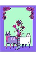 My Big Fat Bullet Journal for Cat Lovers Funny Cats Pattern in Socks with Flowers 4: Jumbo Sized Graph Design Bullet Notebook Journal - 300 Plus Numbered Pages with 300 Graph Style Grid Pages, 6 Index Pages and 2 Key Pages in Large 8