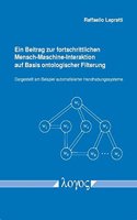 Ein Beitrag Zur Fortschrittlichen Mensch-Maschine-Interaktion Auf Basis Ontologischer Filterung