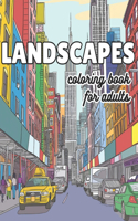 Landscapes: Coloring book for adults