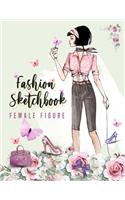 Fashion sketchbook with figure templates for girls