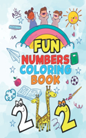 fun numbers coloring book: 8.5*11 in 30 pages Fun with animals - numbers - colors