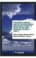 Teachers' Manual, Part III