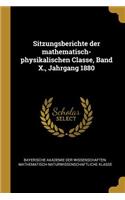 Sitzungsberichte der mathematisch-physikalischen Classe, Band X., Jahrgang 1880