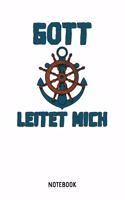 Gott Leitet Mich Notebook: A5 (Handtaschenformat) Liniertes christliches Notizbuch oder Bibel Journal - Stille Zeit Journal oder Gebetbuch für Männer und Frauen