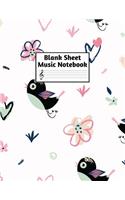 Blank Sheet Music Notebook: Easy Blank Staff Manuscript Book Large 8.5 X 11 Inches Musician Paper Wide 12 Staves Per Page for Piano, Flute, Violin, Guitar, Trumpet, Drums, Cell