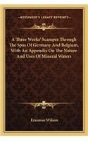 A Three Weeks' Scamper Through The Spas Of Germany And Belgium, With An Appendix On The Nature And Uses Of Mineral Waters: (English)