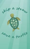 Skip A Straw Save A Turtle: Trendy Meme Teen Girl Blank Comic Book / Storyboard