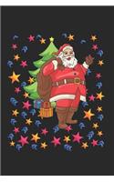 Christmas Santa Stars Notebook: Graph Paper Journal 6x9 - 120 Pages