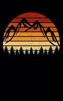 Mountain Climber Notebook: Vintage Sunset Mountain 6 x 9 (A5) Graph Paper Squared Journal Gift For Mountaineers Mountain Climbers (108 Pages)
