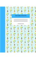 Wide Ruled Notebook Composition Book: Cute Surfer Watermelon & Pineapples Notebook Journal - Blank Workbook for Girls Teens Women Students for Home School College for Writing Notes.