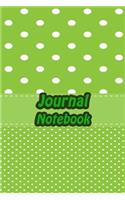 Journal Notebook: Green Daily Journaling - Lined Paper Wide Ruled Notes Spark Your Imagination and Positive Thinking - Polka Dots Cover Print